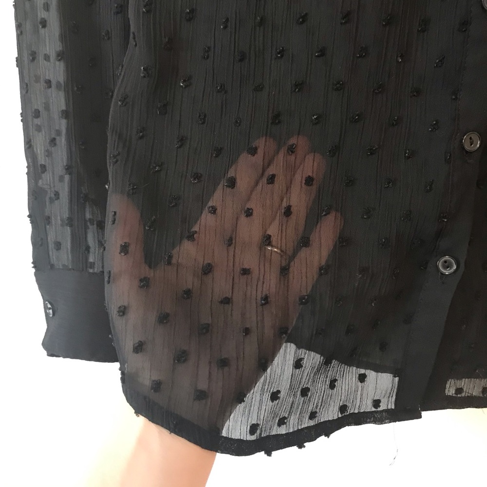 Ambiance Apparel see through sheer blouse polkadot - Picture 8 of 9